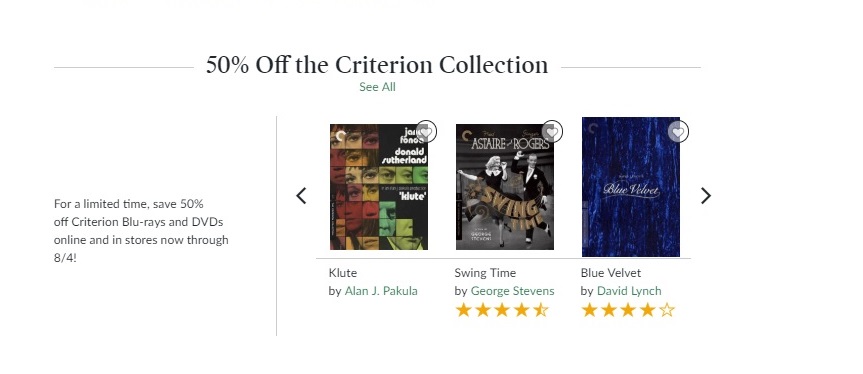 Barnes Noble Criterion Collection Sale July 2019 High Def